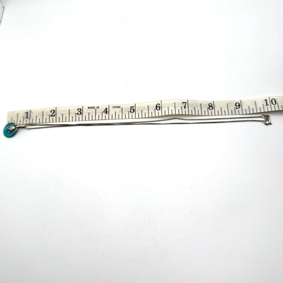 Sterling Silver Sea Turtle Necklace Blue Glass Pendant Vintage Italy 925 - Picture 4 of 8